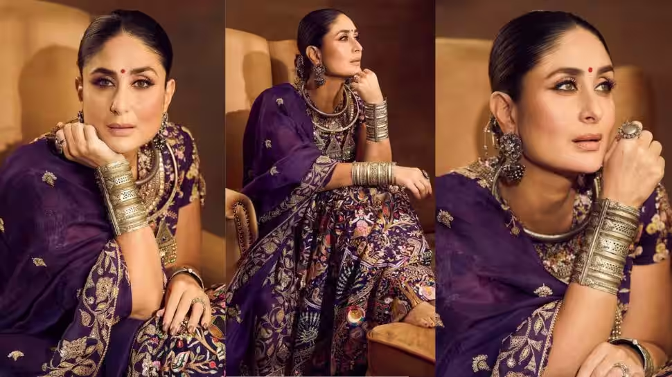 Kareena Kapoor's purple ethnic look blends comfort and glamour effortlessly.