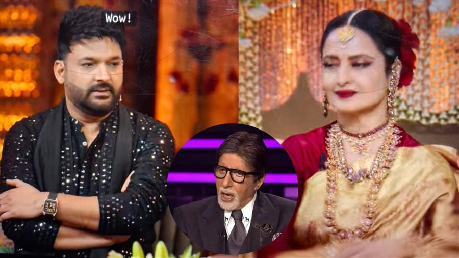 Rekha charms the audience with elegance and humor on *The Great Indian Kapil Sharma Show*.