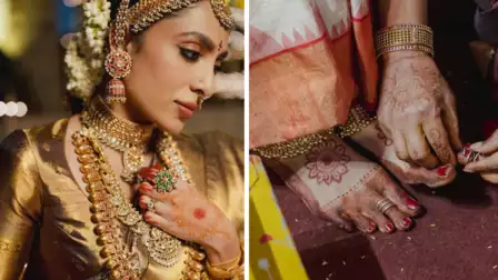 Sobhita Dhulipala’s Mehendi design inspired by Madurai Temple traditions.